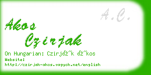 akos czirjak business card